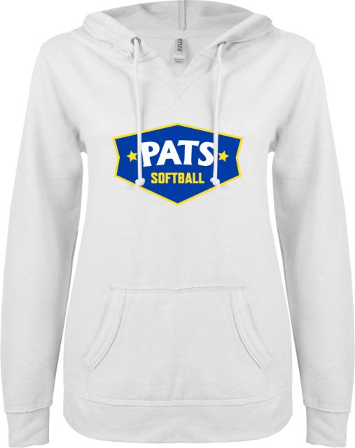 Patrick Henry ENZA Womens V Notch Raw Edge Fleece Hoodie Pats Softball -  ONLINE ONLY