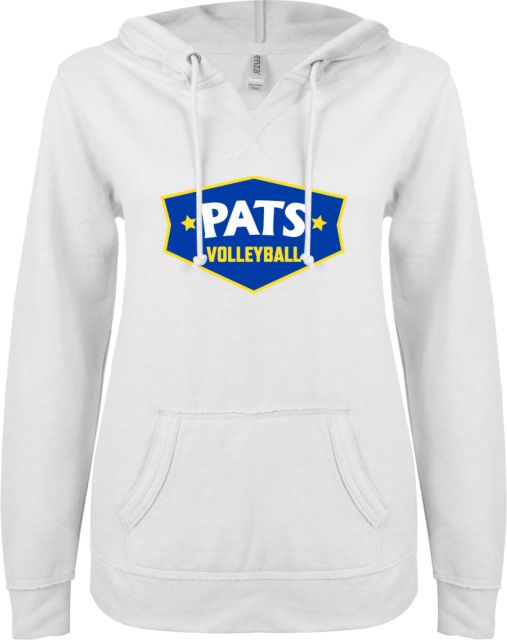 Patrick Henry ENZA Womens V Notch Raw Edge Fleece Hoodie Pats Volleyball -  ONLINE ONLY