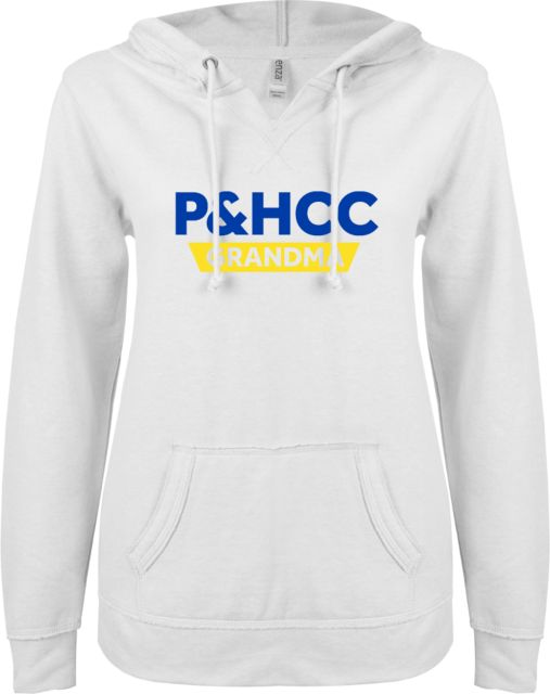 Patrick Henry ENZA Womens V Notch Raw Edge Fleece Hoodie PHCC Grandma -  ONLINE ONLY