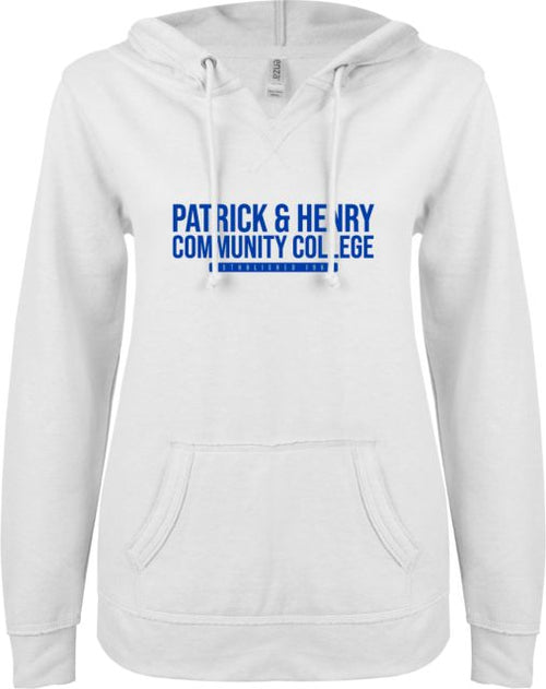 Patrick Henry ENZA Womens V Notch Raw Edge Fleece Hoodie Patrick and Henry Established -  ONLINE ONLY